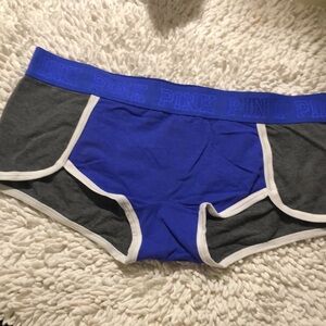 🚨B2G1 New PINK VICTORIA SECRETS Blue Gray White Boycut Underwear Shorts